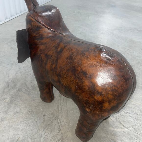 Vintage DIMITRI OMERSA Leather Elephant Abercrombie Fitch Footstool Ottoman RARE - Picture 11 of 16